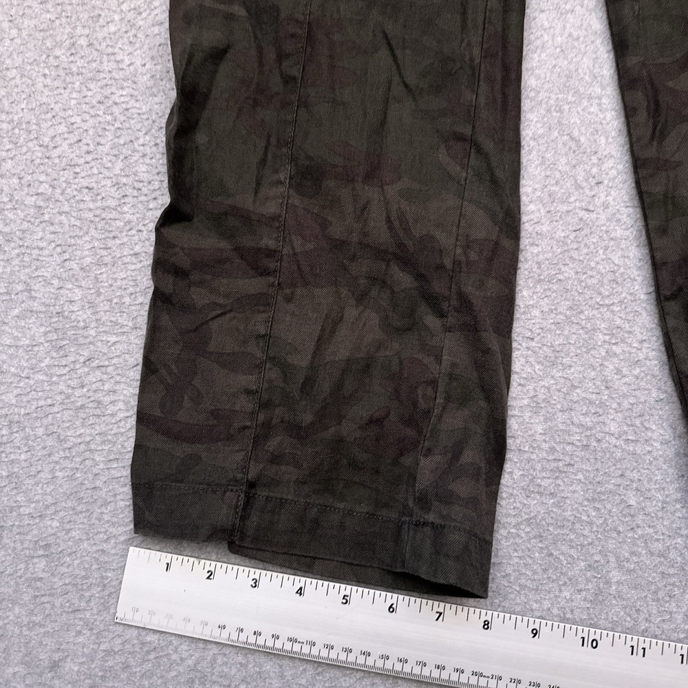 Level 99 Bette Seamed Trouser Size 28 Midnight Camo Belted High Rise Linen Blend - Picture 9 of 11